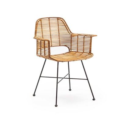 Silla 66X58X83 MIMBRE NATURAL/METAL