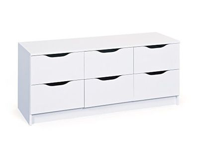 Inter Link Byrå skänk sideboard hög byrå highboard sidoskåp KFB-Board vit B x H x D: 120 x 50 x 40 cm