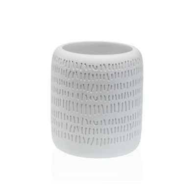 Versa Porte-Brosse à Dents en résine Blanche 8,2 x 16 x 8,2 cm