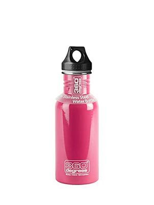 360° Degrees - Bottiglia in acciaio inox, 550 ml, colore: Rosa