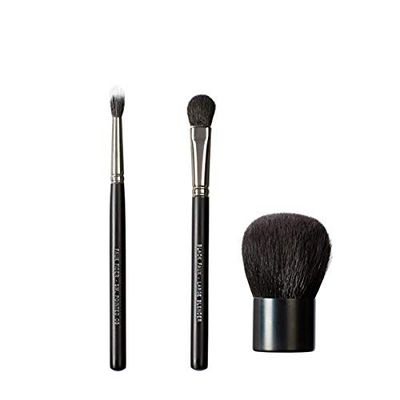 VEGAN LOVE, Set di 3 pennelli da trucco, setole sintetiche, colore: Nero, BKFT53