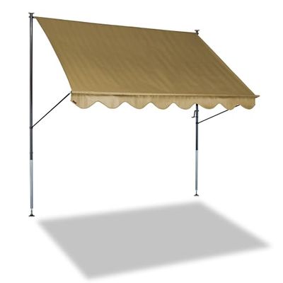 Angerer Freizeitmöbel GmbH Klemluifel standaard, luifel voor zonwering, montage zonder boren en pluggen, ideale balkonluifel voor huurwoningen (beige, 350 cm)