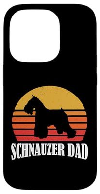 Funny Retro Vintage Lover Miniature Schnauzer Dad Custodia per iPhone 14 Pro