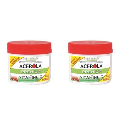 HERBESAN®- ACEROLA PREMIUM - Haute concentration en Vitamine C-Réduction de la fatigue - Acérola naturelle - 90 comprimés à croquer (Lot de 2)