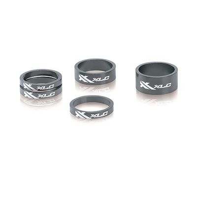 XLC styrhuvudförlängning A-Head avståndsset AS-A02 3 x 5/1 x 10/1 x 15 mm 1 1/8 tum, titanfärg, 10