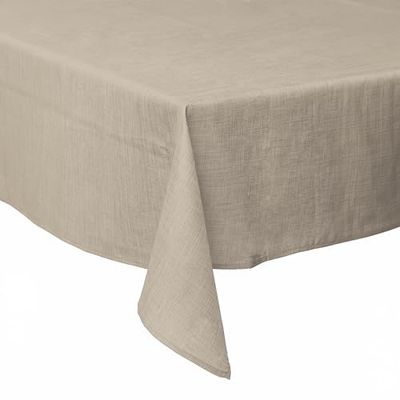 GALILEO SpA Tovaglia 140x240 cm antimacchia, effetto lino, 10 posti tavola, tortora, Solid Sibilla