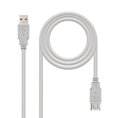 Blendend Cable USB 2.0 Tipo A/M a A/H de 1.8 m, ideal para transferencias de datos y carga de dispositivos electrónicos.