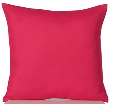 Atout Ciel Coussin Garni d'extérieur Bicolore en Tissu déperlant 40x40cm, Framboise/Beige