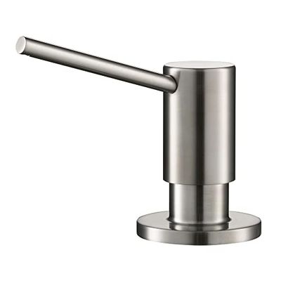 KRAUS Dispensador de jabón o loción de Cocina sin Manchas con Botella de Gran Capacidad de 17 onzas y Bomba de latón en Acero Inoxidable All-Brite