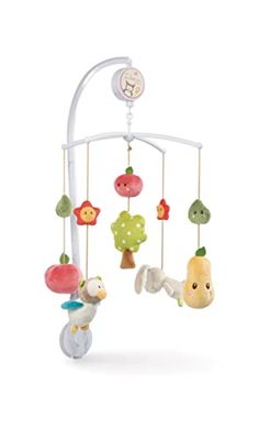 NICI Musik Mobil Med Kanin & Uggla 40 cm, Färgglad I Bebis Mobil med 5 Avtagbara Figurer och Säng Tillbehör, I Presentförpackningar I Tillbehör till Babysängar - 48511