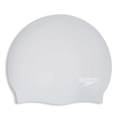 Speedo Unisex lang haar badmuts | Badmuts | Snag Free | Easy-On, Zilver, One Size