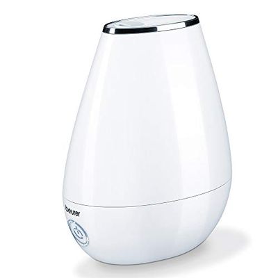 Beurer LB37 2-in-1 Essential Oil Diffuser & Air Humidifier | Aromatherapy and ultrasonic air vaporiser | with Night-Mode and auto Shut-Off - Quiet and Energy-Saving | Incl.15 Aroma Pads | White 68114
