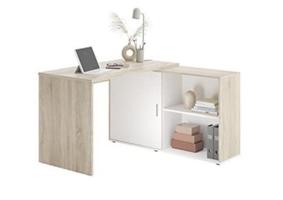 FMD Möbel Valley Bureau rectangulaire en Bois de chêne NB/Blanc