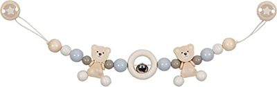 goki 65202 - Chaîne de Poussette Ours avec Clips - en Bois de qualité supérieure dans Un Joli Design d'ours - Fabriqué à la Main en Allemagne
