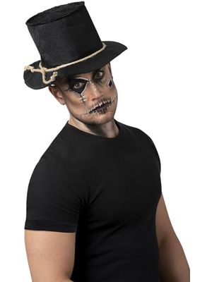 Smiffys Chapeau haut épouvantail en toile de jute, avec corde