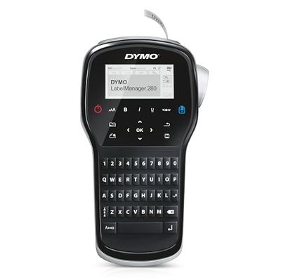 DYMO-etikettskrivare | Laddningsbar, bärbar LabelManager 280-etikettskrivare, enkel att använda, smarta tangenter, QWERTY-tangentbord, PC- och Mac-anslutning, för organisering hemma och på kontoret