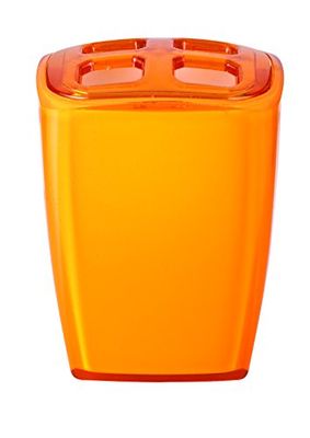 GRUND z22020214 Neon Cepillo de Dientes Vaso 7 X 6,5 X 10 Cm Naranja Accesorios, acrílico, 7,6 x 5 x 10 cm
