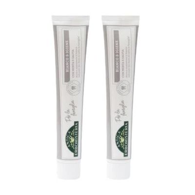 Antica Erboristeria – tandkräm familj vit och hygien, håller tändernas naturliga vita – 75 ml x 2