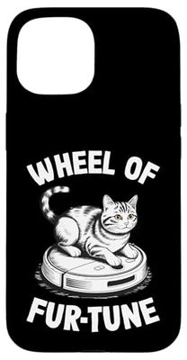 Wheel Of Fur-Tune Robot Vacuum Cleaner Funny Cat Case for iPhone 15