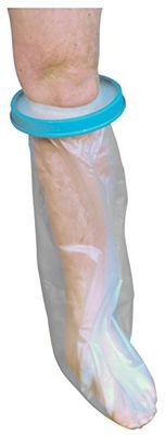 Aidapt Adult Reusable Waterproof Protector for Short Legs to Keep Casts, Bandages and Dressings on Legs, Feet, Ankles and Knees Dry When Showering and Bathing.