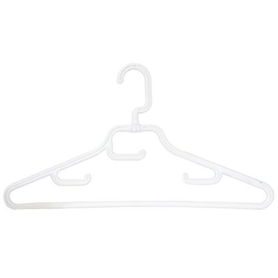 MSV - Lot de 4 Cintres en Plastique Repliables - Côtés Courbés, Ne se Déforment Pas - Cintres Polyvalents, Adaptés à Tous Types de Vêtements - 43 cm - Blanc