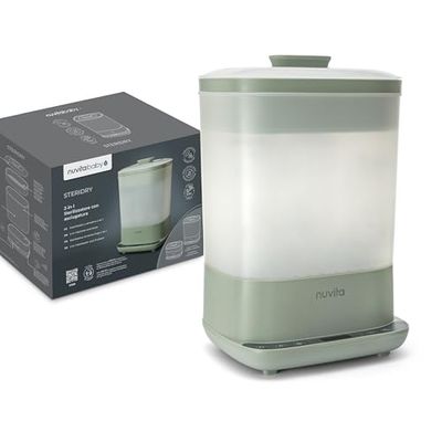 Nuvita 1088 SteriDry Esterilizador y Secador 2 en 1 para Biberones - Esterilización al Vapor 99,99%, Filtro HEPA para Secado Purificado, Conservación Estéril 72H, Gran Capacidad, Temporizador