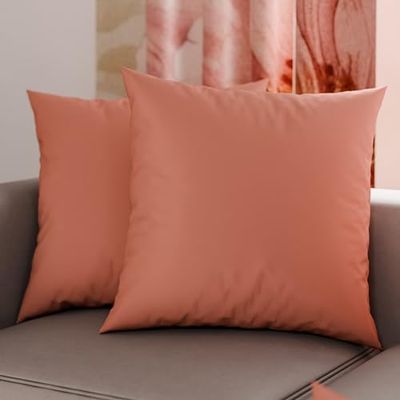 PETTI Artigiani Italiani - Par de Fundas de Almohada 60x60 cm, Pareja de Funda de Cojín Lisas Polvo Oscuro, 100% Microfibra Hipoalergénica, Made in Italy