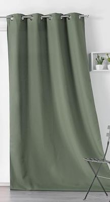 LINDER Vattenavvisande utomhusgardin - vävd och färgad i Frankrike - antioxidant pistolhålsfinish - khaki grön färg - mått 135 x 240 cm - 100% polyester - utomhuskanskollektion
