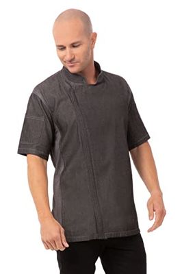 Chef Works Chaqueta CEZ01BLKM para Hombre, Color Negro, Mediano