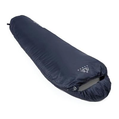 KADVA Sac de Couchage de Camping Light 600 L avec des Dimensions de 220 x 80 cm Sac de Couchage Gris avec Capuche pour la Tête et Poches Intérieures Température de Confort 17 Degrés Idéal pour l'Été