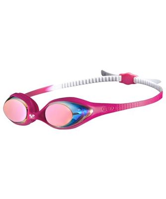 arena Spider Junior Mirror Óculos de natação para crianças, óculos de natação com lentes de espelho anti-embaciamento, proteção UV, ponte nasal automática, juntas de silicone hipoalergénicos