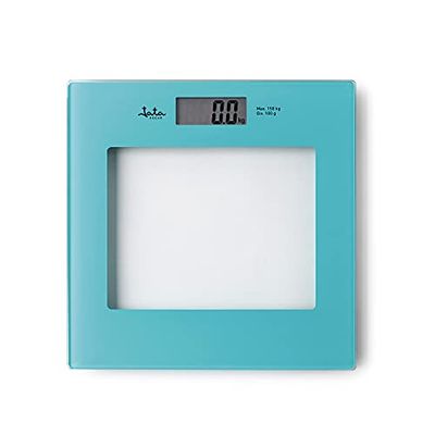 Jata Hogar HBAS1290 - Pèse-personne numérique avec 4 capteurs - Haute précision - Grand écran LCD - Jusqu'à 150 kg - Allumage et arrêt automatiques