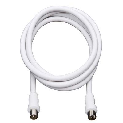 REV 009311103102 coaxkabel, antennekabel voor satellietsystemen, 1,5 m, RG6, wit