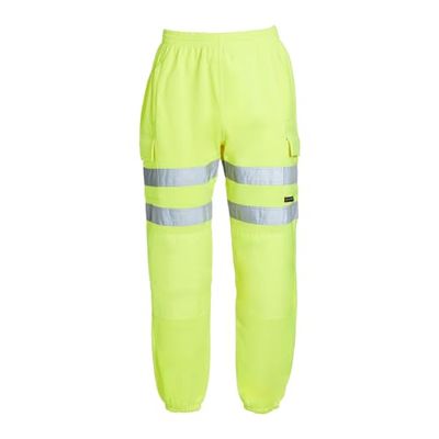 Blackrock Pantalon de Jogging Haute visibilité Jaune Haute visibilité réfléchissant pour Homme et Femme, Pantalon Haute visibilité, Pantalon de Travail Cargo de Combat en Polaire avec genouillères en