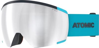 ATOMIC Redster HD Skibril, teal blue, skibril met contrasterende kleuren, hoogwaardige gespiegelde snowboardbril, bril met live fit-frame, skibril voor brildragers