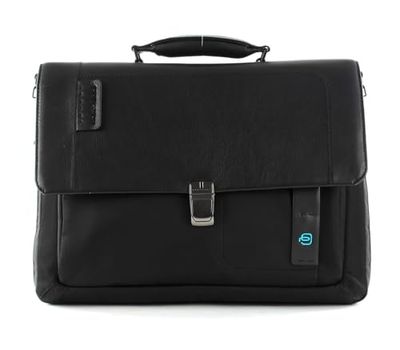 Piquadro P16 Cartella con patta ed espansione in pelle e tessuto porta PC 15" ad uno scomparto