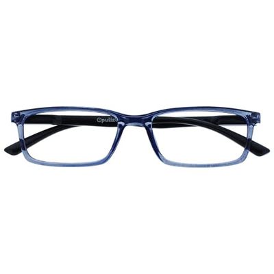 OPULIZE See - Occhiali da Lettura Filtro Luce Blu Montatura Stretta Cerniere a Molla Migliorano il Sonno Gaming Computer Anti Riflesso Blu Trasparente Uomo Donna B9-3+2.00