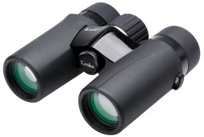 Kenko Binocolo Ultraview EX Compact 8x32, prisma a tetto, impermeabile IPX7, leggero, per osservazione all'aperto, concerti, sport, Nero, 406960