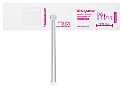 Welch Allyn SOFT-08-2MQ FlexiPort Soft Disposable Blood Pressure Cuffs with Two-Tube Locking Type Connector, Small Child [size 08] (Pack of 20)
