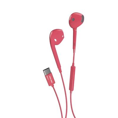Music Hero auricolari a filo USB-C, cuffiette USB-C, comandi integrati, microfono, semi in-ear, rosa