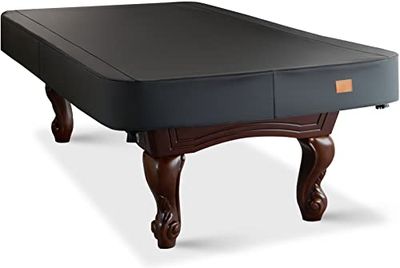 BearCover Housse de billard en similicuir robuste, imperméable et indéchirable pour table de billard de 2,2/2,4 m (2,1 m, noir)