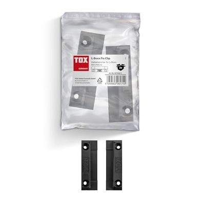 TOX bevestigingsclips L-BOXX Fix Clip voor L-BOXX Mini en Micro, veilige bevestiging van de sorteerbox aan werkbank, muur enz., gemaakt van zwart kunststof, 2 stuks in een zakje, 09790011