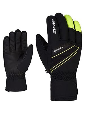 Ziener Gunar - Guanti da sci da uomo, impermeabili, traspiranti, caldi, Gore-Tex, colore nero, giallo, 7
