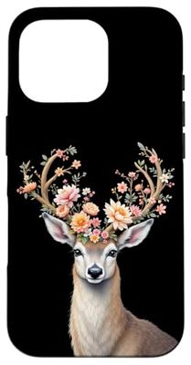 Deer flower crown art Case for iPhone 16 Pro