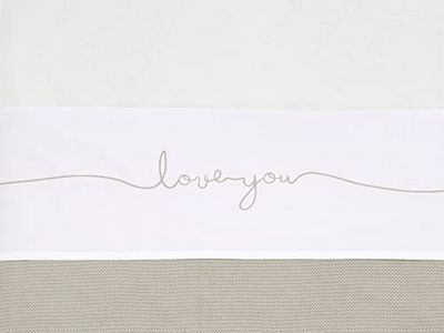 Jollein Cuna para bebé «Love You», 100 cm de Largo x 75 cm de Ancho, Color turrón