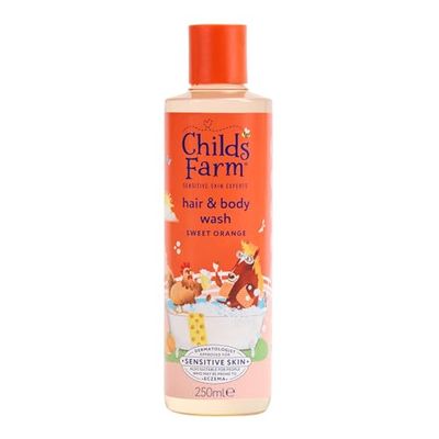 Childs Farm Kids Hair & Body Wash, Sweet Orange | Tear-free, Gently Cleanses | Suitable for Dry, Sensitive Skin, 250ml