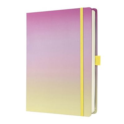 SIGEL JB101 Jolie Notebook, Gradient Ice-Cream, Dotted (dot Grid), 120 GSM, 17 x 22 cm, hardcover, 200 Pages, Pink, Yellow