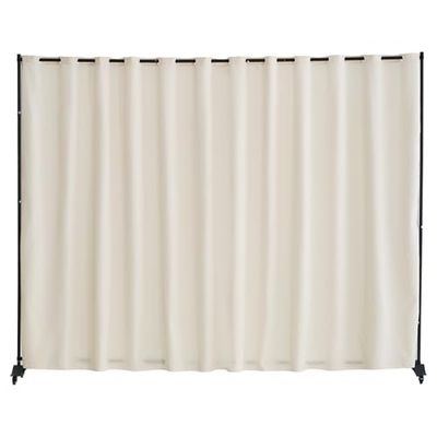 VEVOR Biombo Separador 308,5x45x245,5 cm Biombo Portátil con Ruedas Tela de Poliéster Separador de Ambientes de Privacidad con Ruedas para Oficina, Hospital, Dormitorio, Comedor, Estudio, Beige
