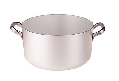 Pentole Agnelli ALMA10428 Casserole Haute en Aluminium avec 2 Poignées en Acier, Aluminium, 28 cm
