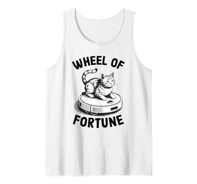 Wheel of Fortune Robot Vacuum Cleaner Funny Cat Tank Top